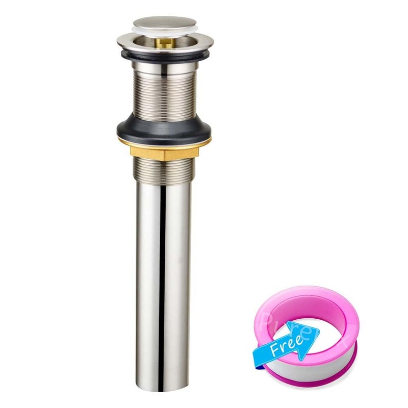 Purelux Pop up Drain Stopper for Bathroom Faucet Vanity or Vessel Sink Bathroom Drain Assembly No Overflow, Brushed Nickel - Image 3